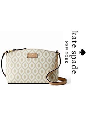 NWT Kate Spade Ivory Patterned Crossbody Bag